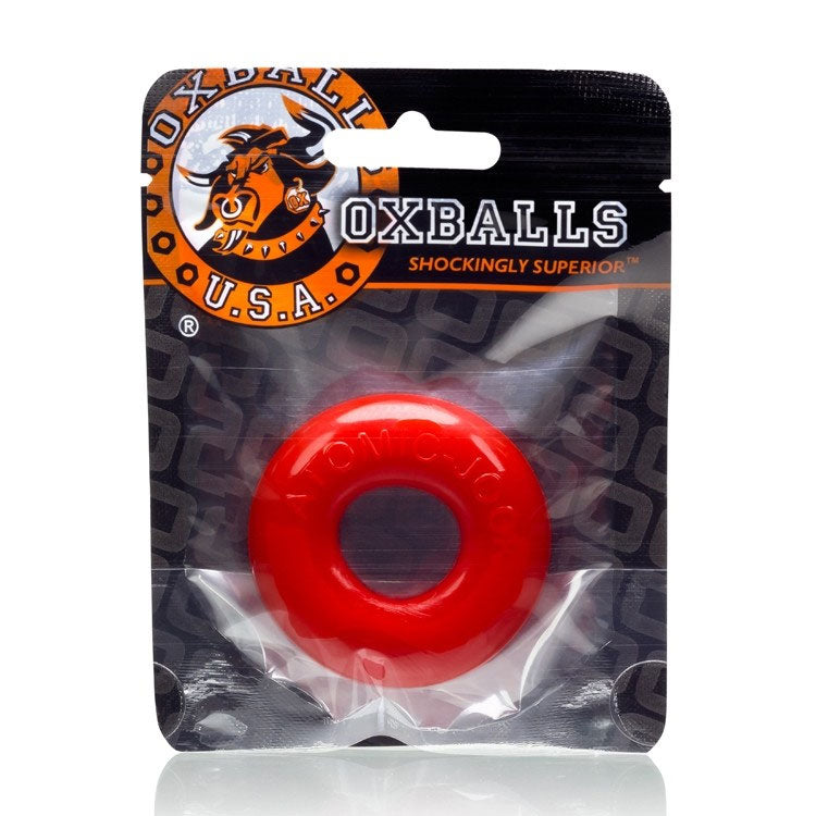 Oxballs Do-Nut 2 Jelly Cockring with Flat Inner Chamber Red COCK RINGS