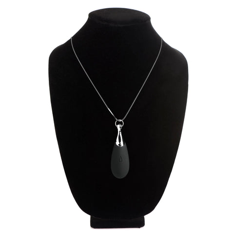 Silicone Vibrating Teardrop Necklace Black Adult Toy Vibrators