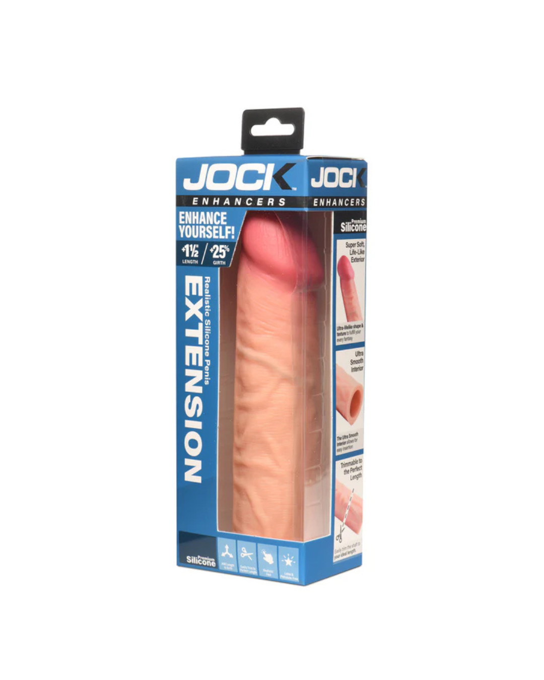 Jock Enhancers 1.5 Inch Silicone Penis Extension Sleeve Light Beige SLEEVES