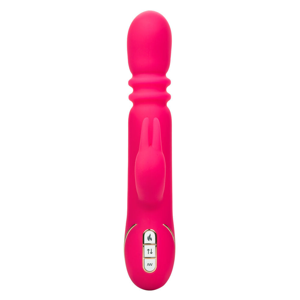 Jack Rabbit Signature Heated Silicone Triple Fantasy Rabbit Vibrator Pink VIBRATORS-RABBIT-MULTI