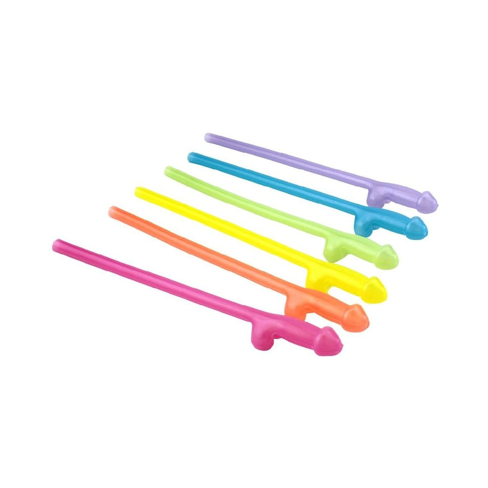 Rainbow Naughty Glow In The Dark Drinking Straws Set > Novelties > Bachelor & Bachelorette Items Main image