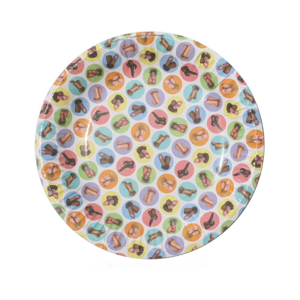 Mini Penis Plates 8 Pack – Colorful Novelty Party Plates Set > Novelties > Bachelor & Bachelorette Items