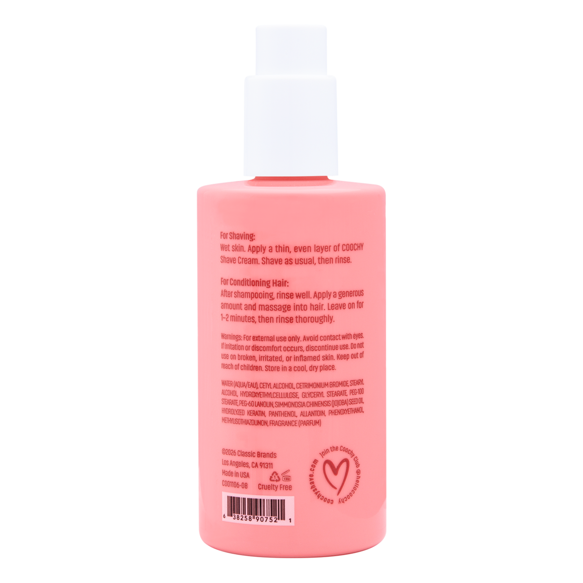 Coochy Shave Cream With Jojoba Oil And Pear Berry 8 Oz