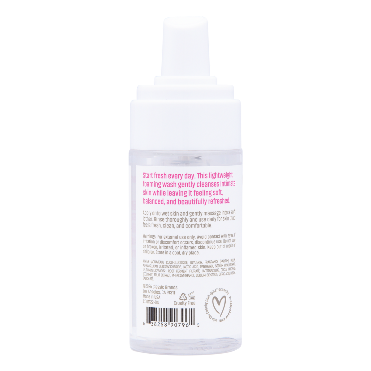 Coochy Fab Fresh Intimate Foaming Cleanser – Peony – 4 Fl Oz