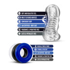 Quickie Kit Jerk Off Clear Stroker with Cock Rings > Sex Toys For Men > Masturbators > Manual