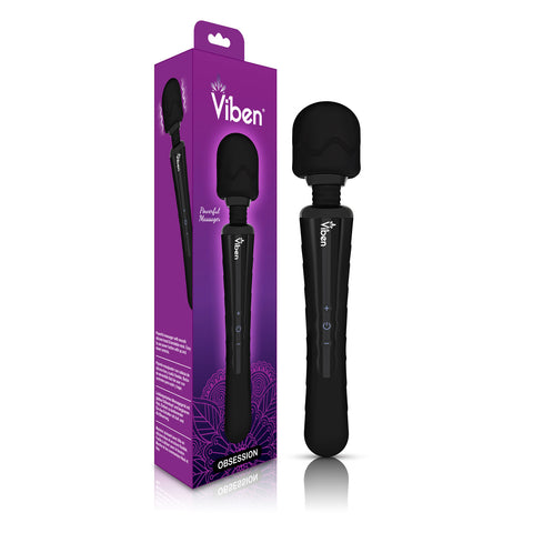 Viben Obsession Rechargeable Wand Massager in Black Electric Massager