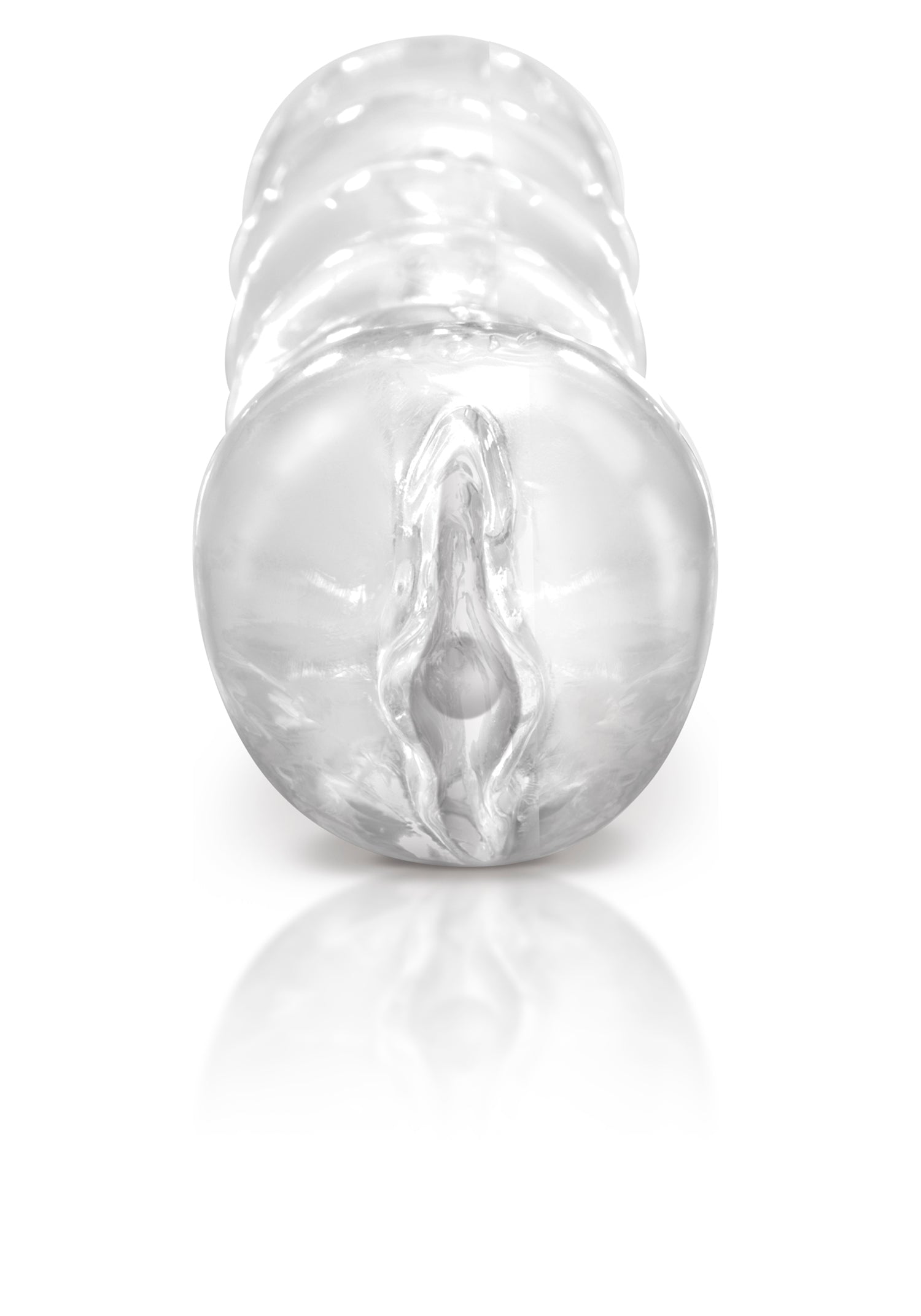 Pipedream Extreme Clear Leader Snatch – Clear Handheld Masturbator