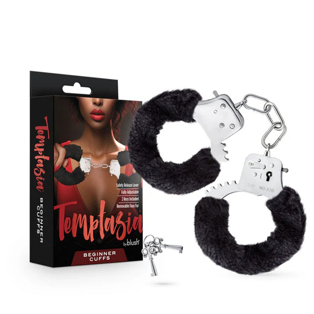 Temptasia Beginner Black Bondage Cuffs with Adjustable Fit Black > Bondage Gear > Handcuffs