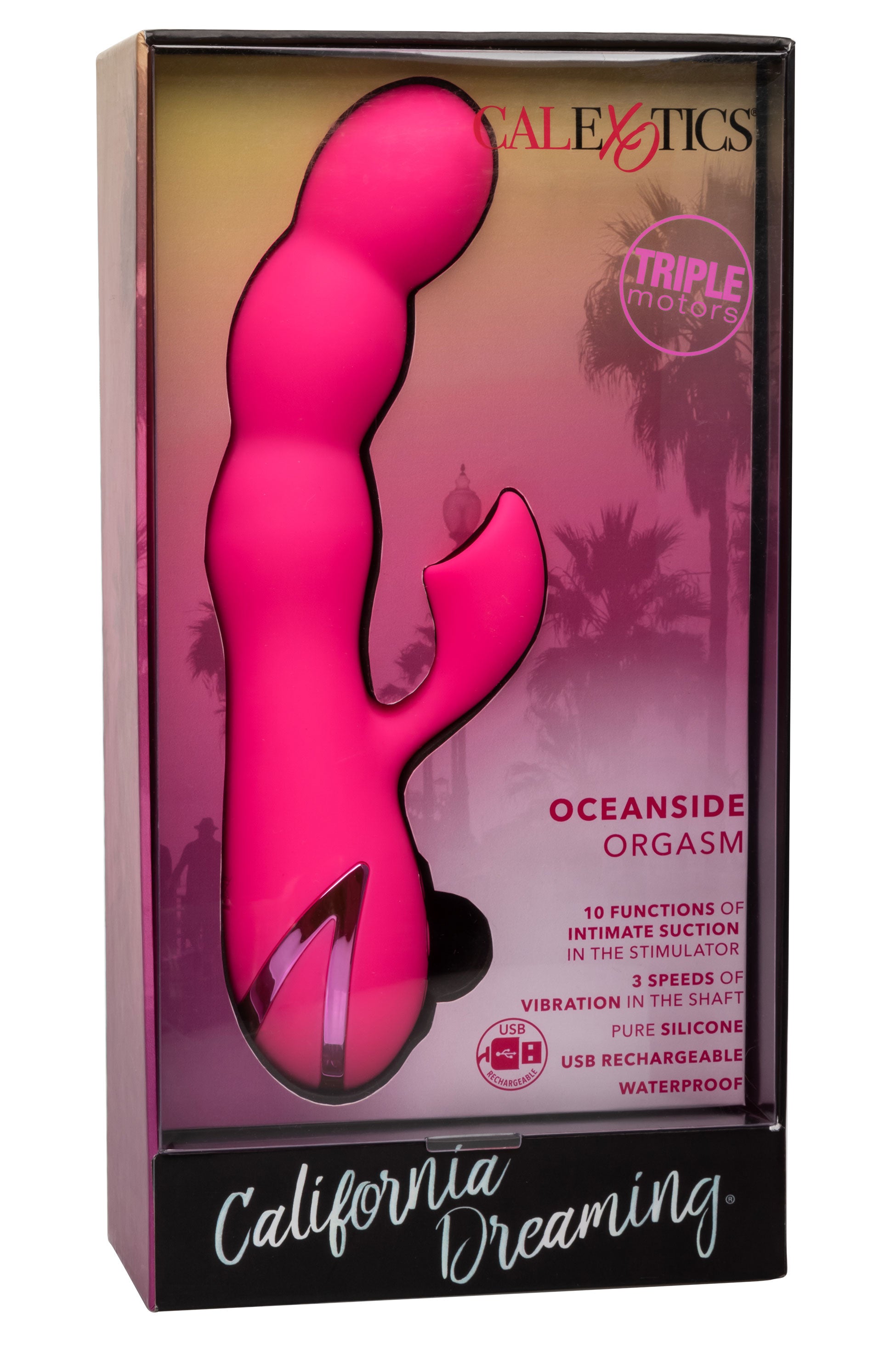 California Dreaming Oceanside Orgasm Massager with Clitoral Suction and Vibrating Functions VIBRATORS-RABBIT-MULTI