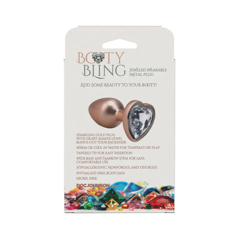 Booty Bling Metal Heart Plug (Gold) – Small Smooth Butt Plug > Anal Range > Jewel Butt Plugs