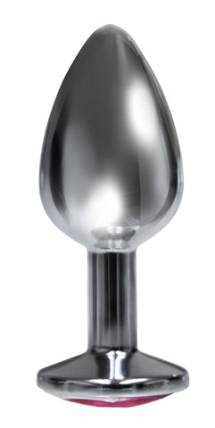 The Silver Starter - Silver 7.1 cm (2.8'') Butt Plug with Round Jewel > Anal Range > Jewel Butt Plugs