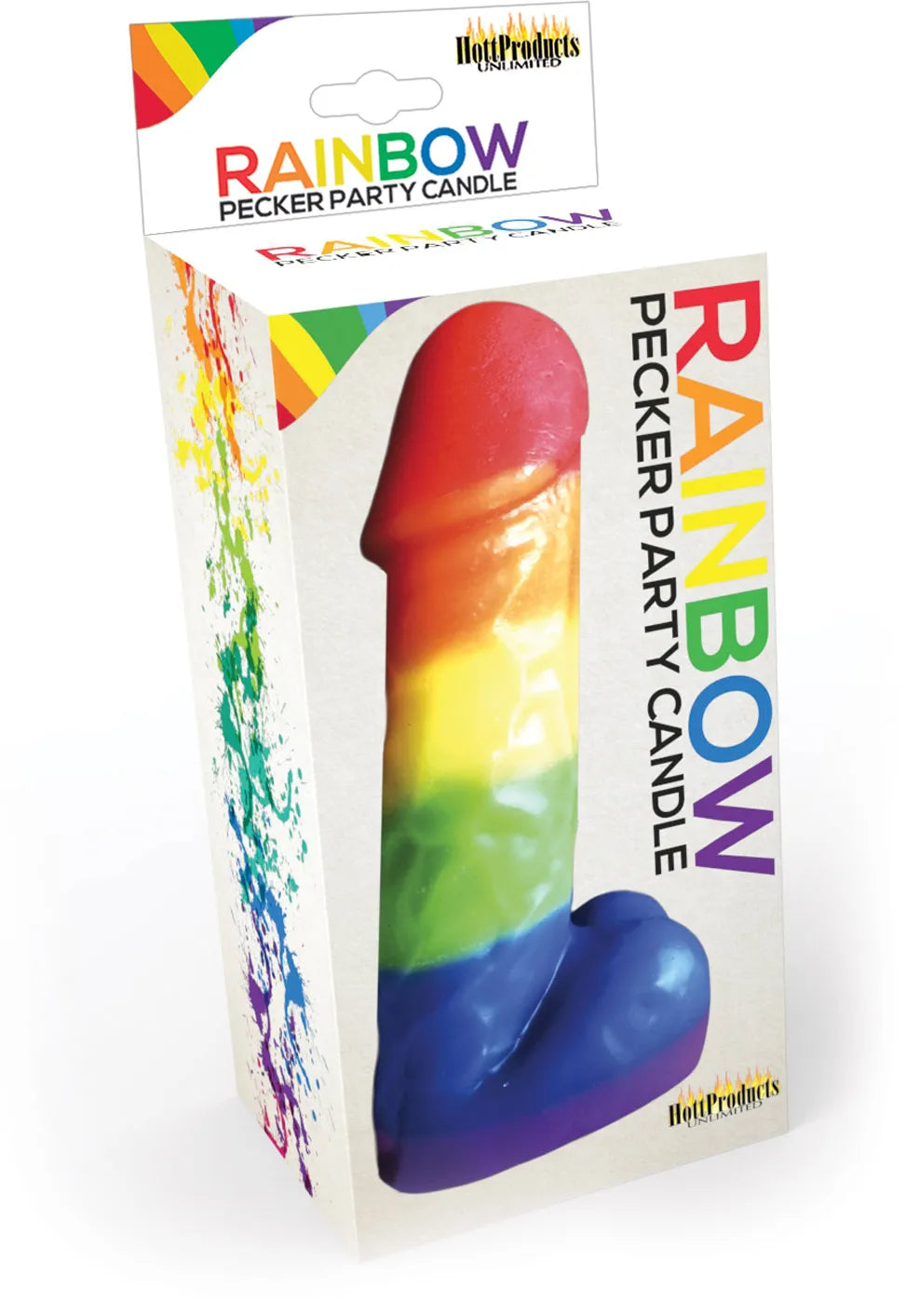 Rainbow Pecker Party Candle – 7 Inch Fun Shaped Candle > Candles > Novelty