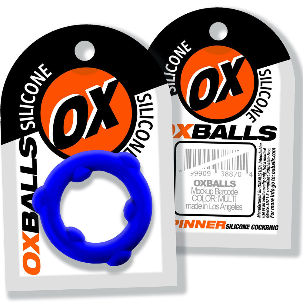 Oxballs Spinner (Black) – Mega-Stretch Silicone Cock Ring Blue Cockrings