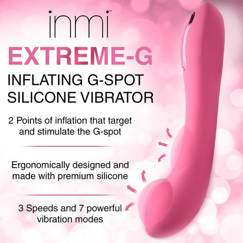 Extreme G Inflating G-Spot Silicone Vibrator Pink Adult Toy VIBRATORS-RABBIT