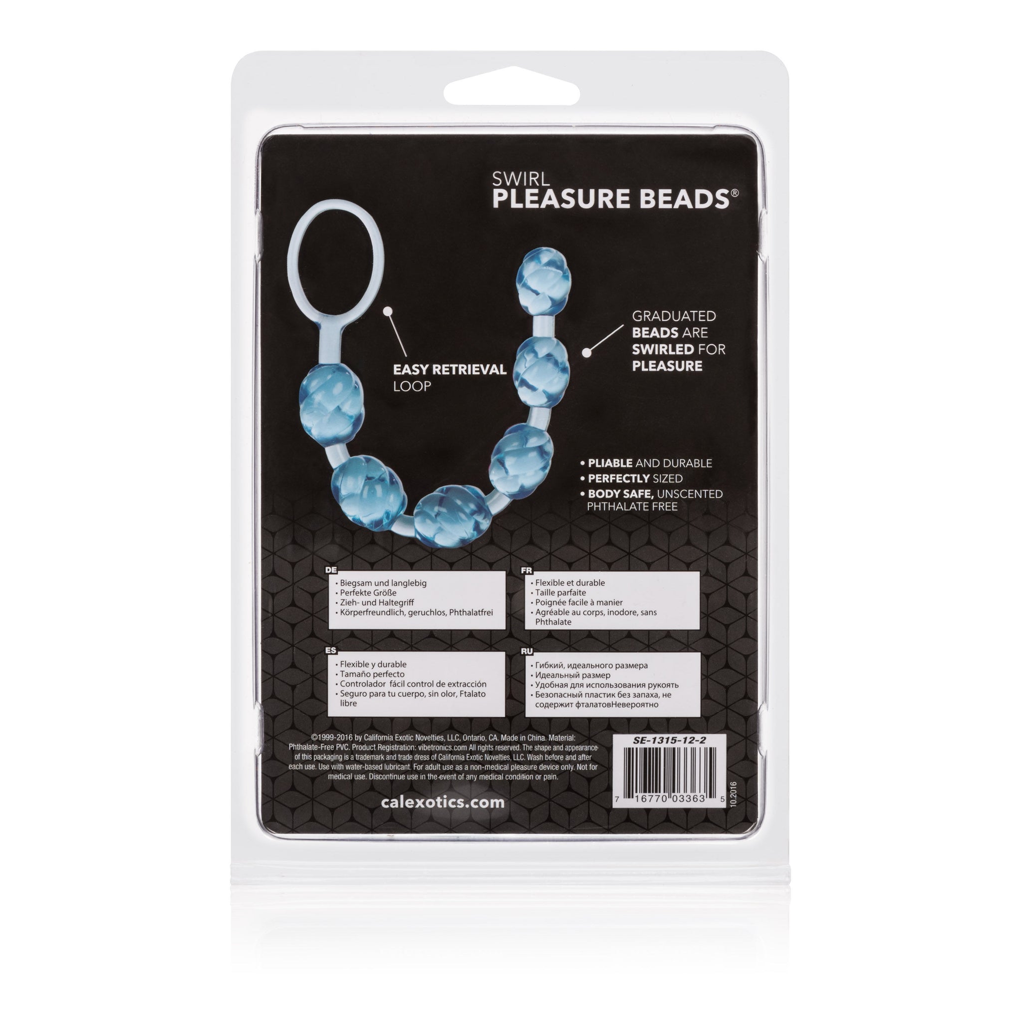CalExotics Blue Swirl Pleasure Beads Flexible Anal Toy > Anal Range > Anal Beads