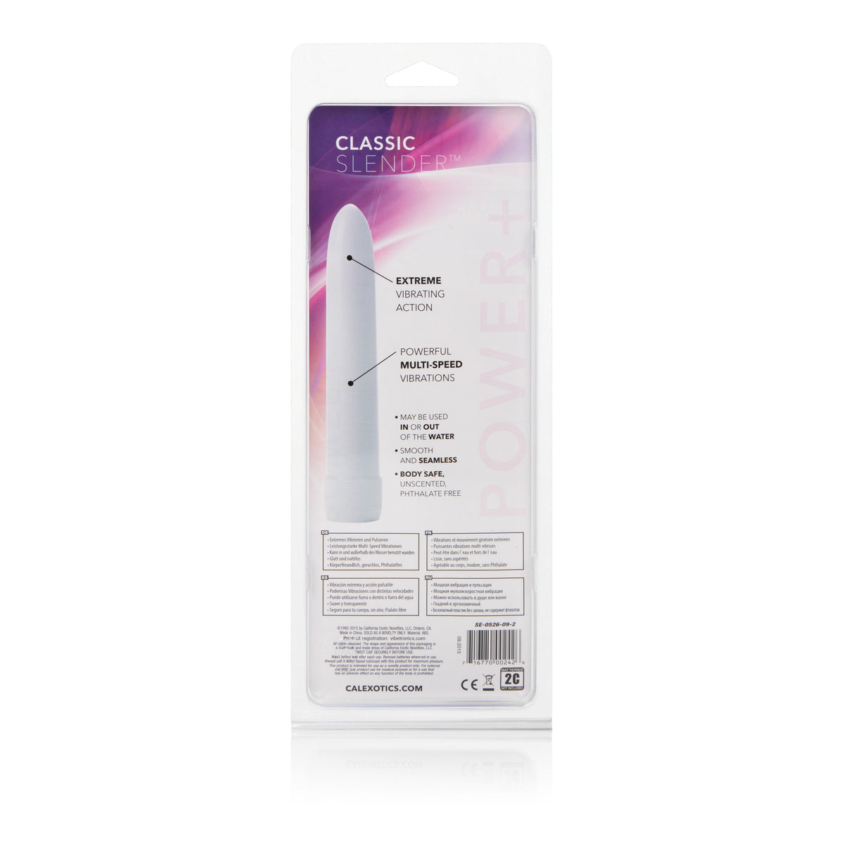 CalExotics Classic Slender White Vibrator Sleek and Powerful > Vibrators > Standard Vibrators