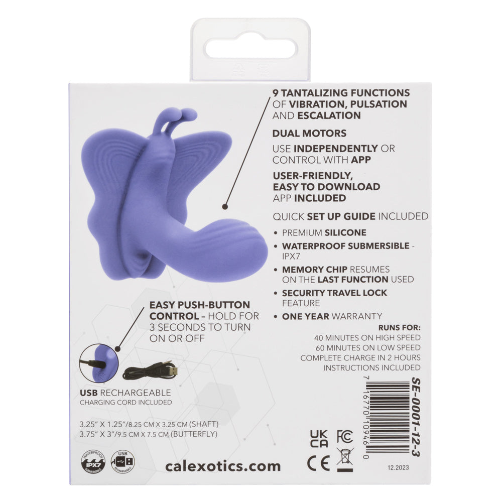 CalExotics Connect™ Venus Butterfly® Dual Motor Silicone Stimulator in Purple with App Control > Sex Toys For Ladies > G-Spot Vibrators