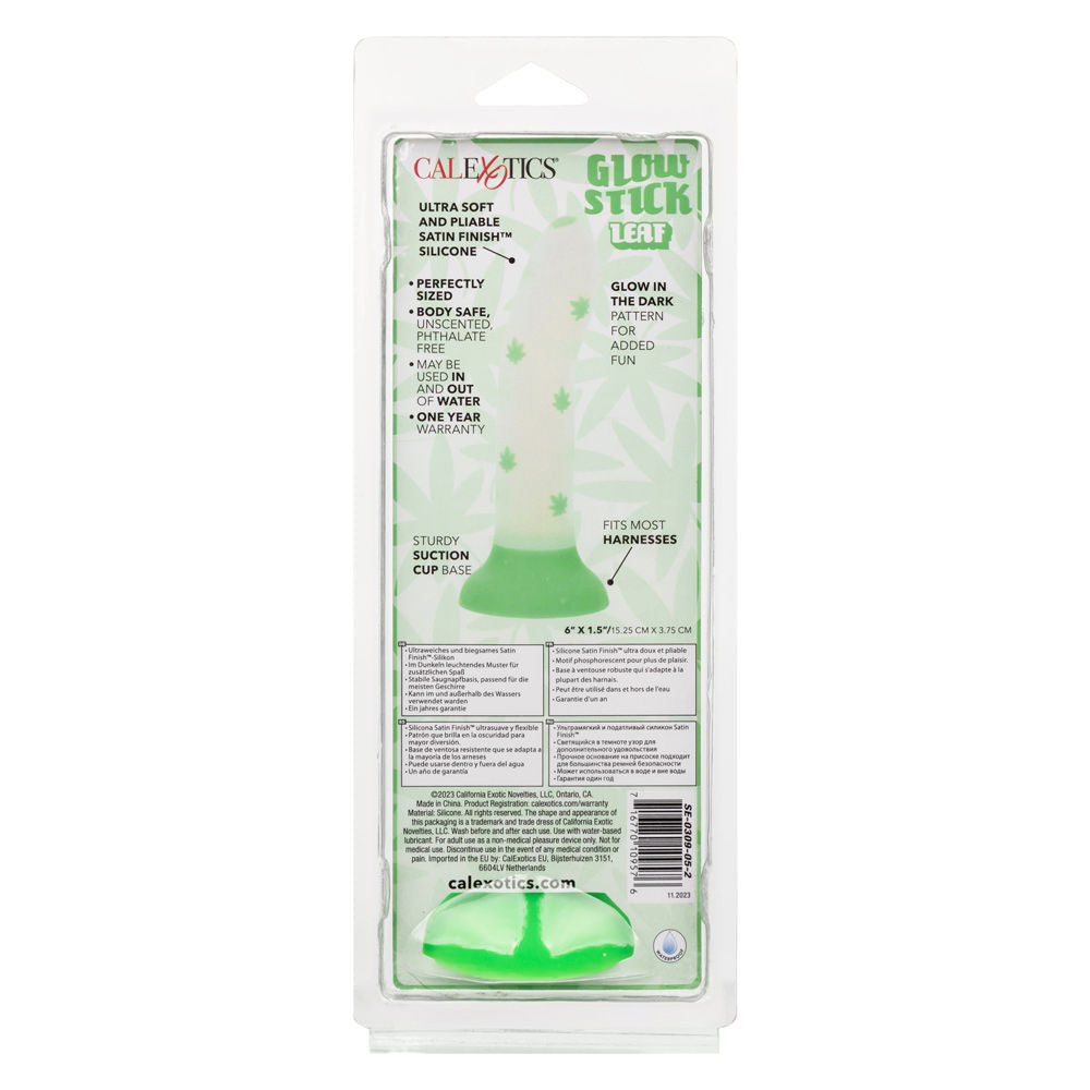 CalExotics Glow Stick Leaf Green Bendable Silicone 6" Dildo > Dildos > Strap On Dildos