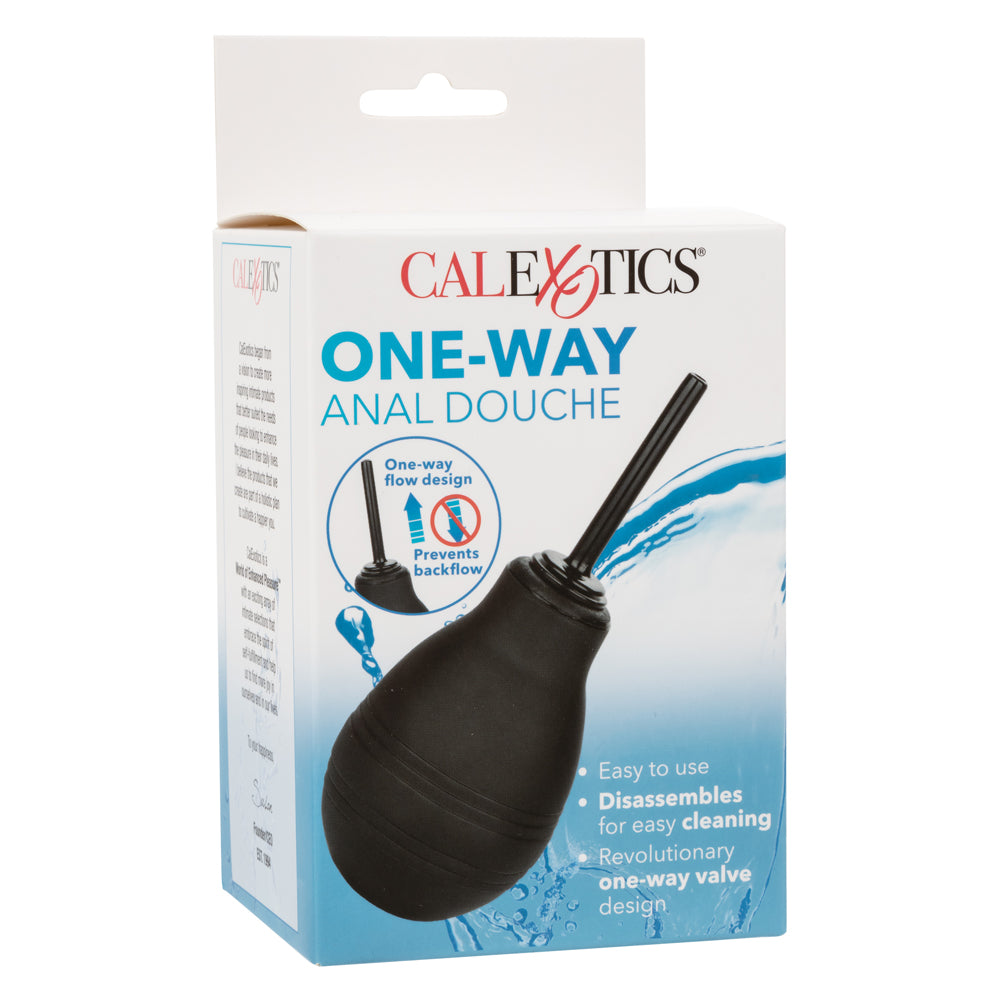 CalExotics One-Way Anal Douche with Black Leak-Proof Nozzle 7.3 fl. oz. Squeeze Bulb Douches