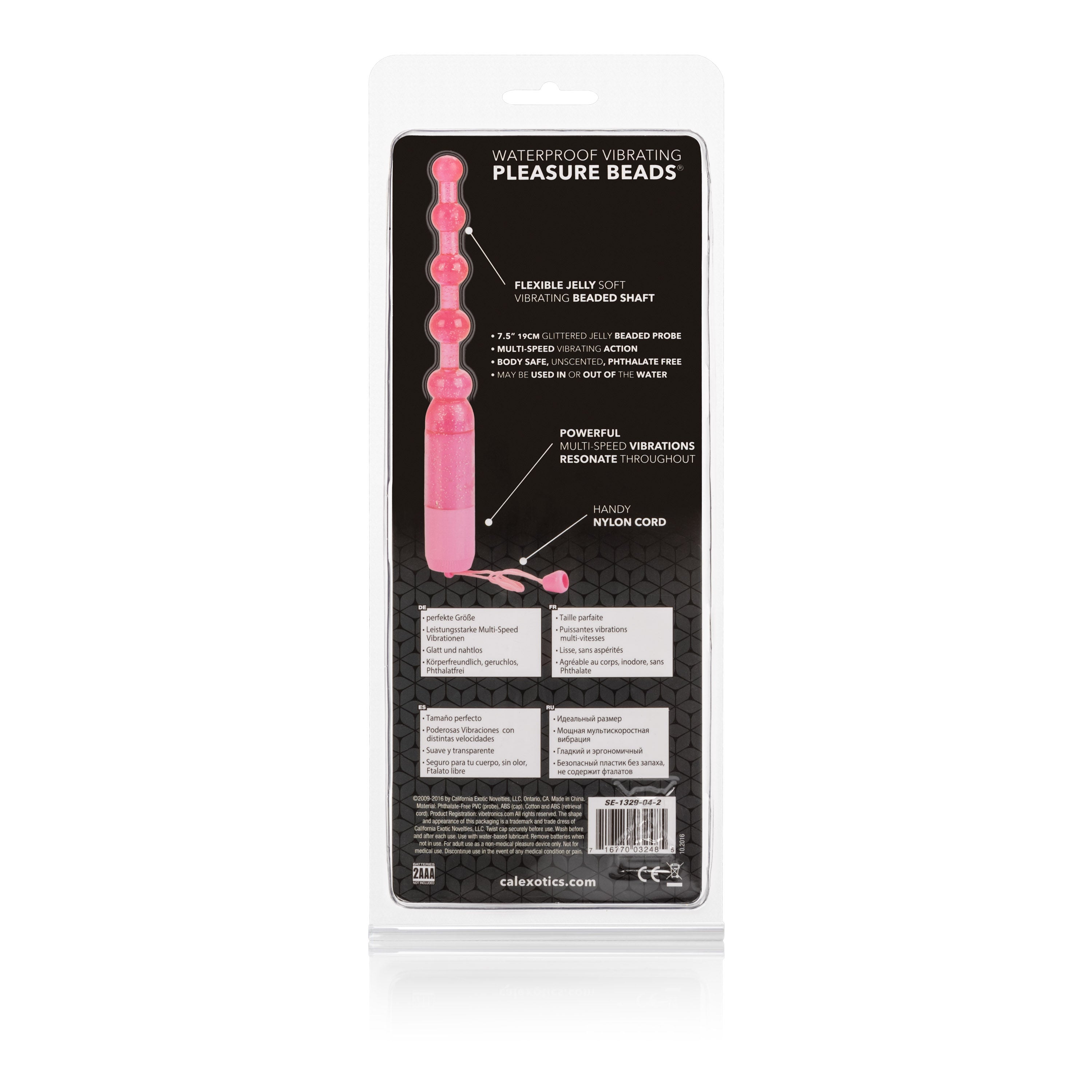 CalExotics Pink Vibrating Pleasure Beads with Beaded Shaft > Anal Range > Anal Beads