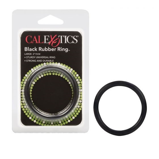 CalExotics Rubber Ring Large Black – Comfortable Flexible Support > Cock Ring > Single Main image