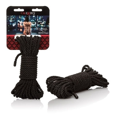 CalExotics Scandal BDSM Rope 32 Feet Silky Black Cotton Polyester Restraint Bondage Rope Secondary image