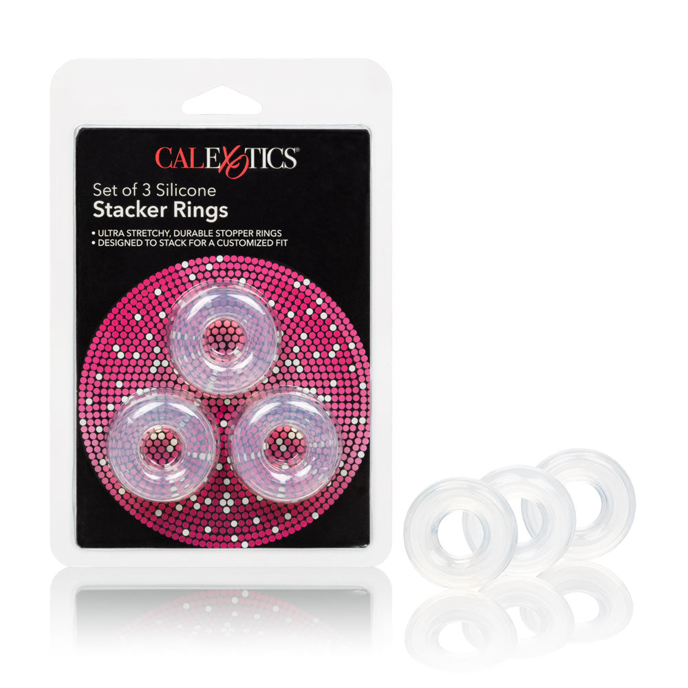 CalExotics Set of 3 Silicone Stacker Rings – Customizable Fit and Comfort > Cock Ring > Sets