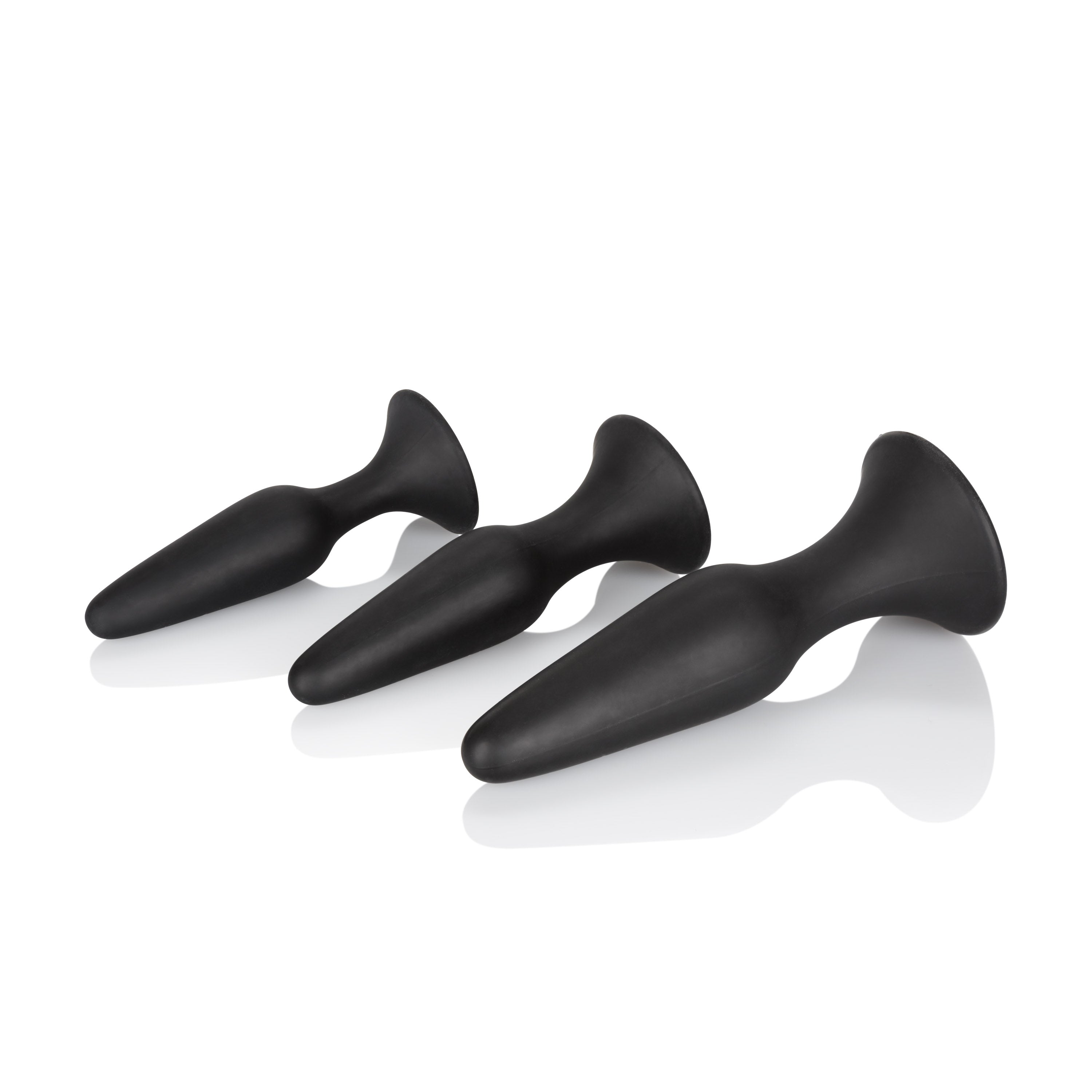 CalExotics Silicone Anal Trainer Kit 3 Graduated Sizes Black > Anal Range > Butt Plug Kits