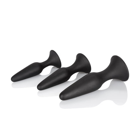 CalExotics Silicone Anal Trainer Kit 3 Graduated Sizes Black > Anal Range > Butt Plug Kits