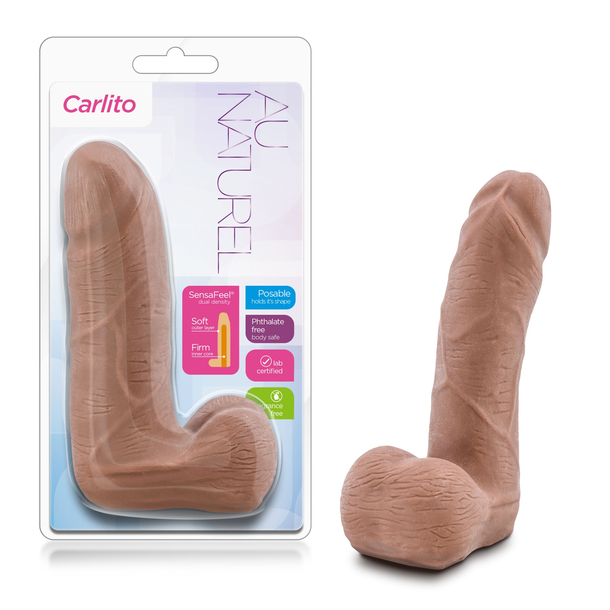 Carlito Small Realistic Dildo with Veiny Shaft and Balls > Dildos > Slim Dildos
