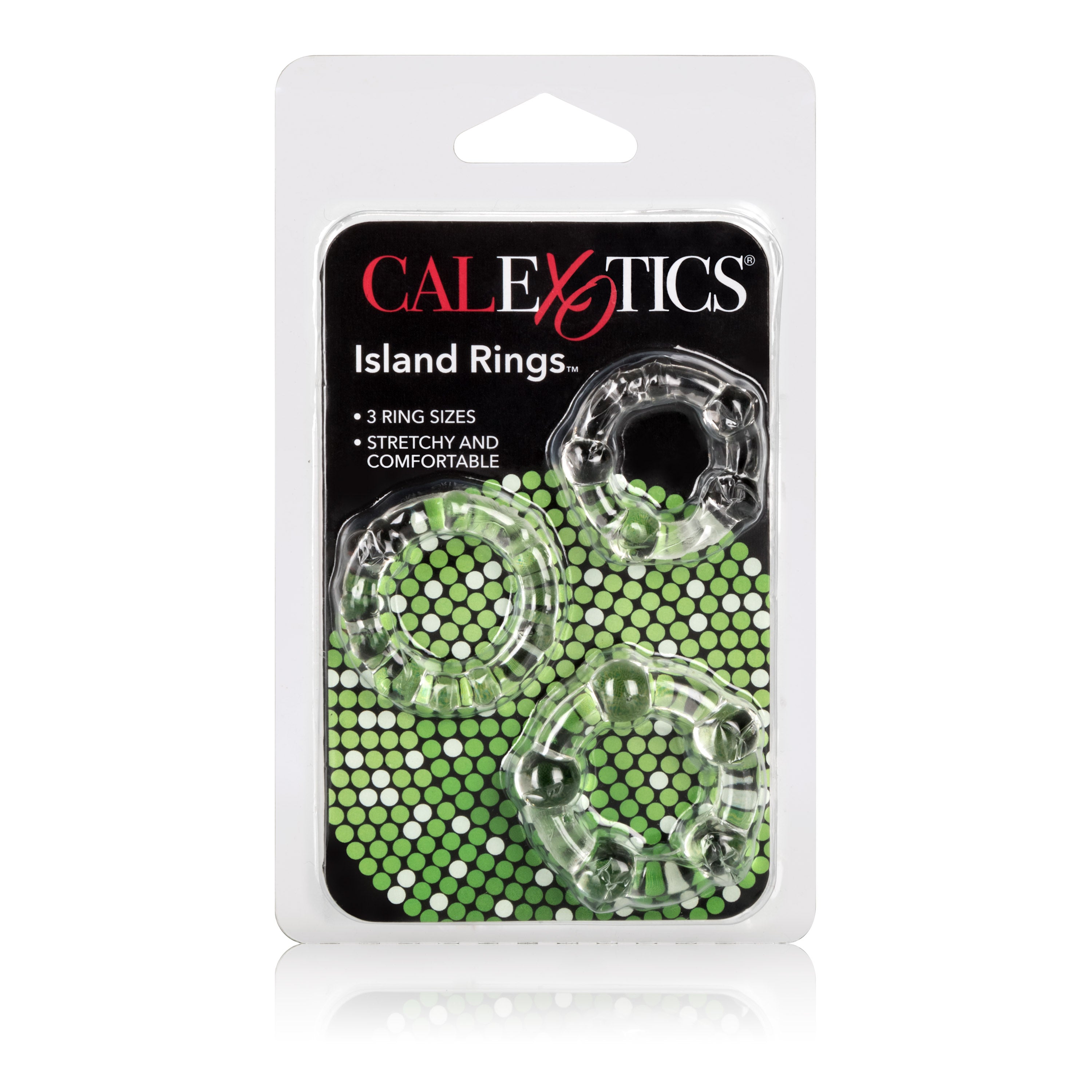 CalExotics Island Rings Clear Stretchy Erection Enhancer Rings - Small, Medium, Large Sizes COCK RINGS