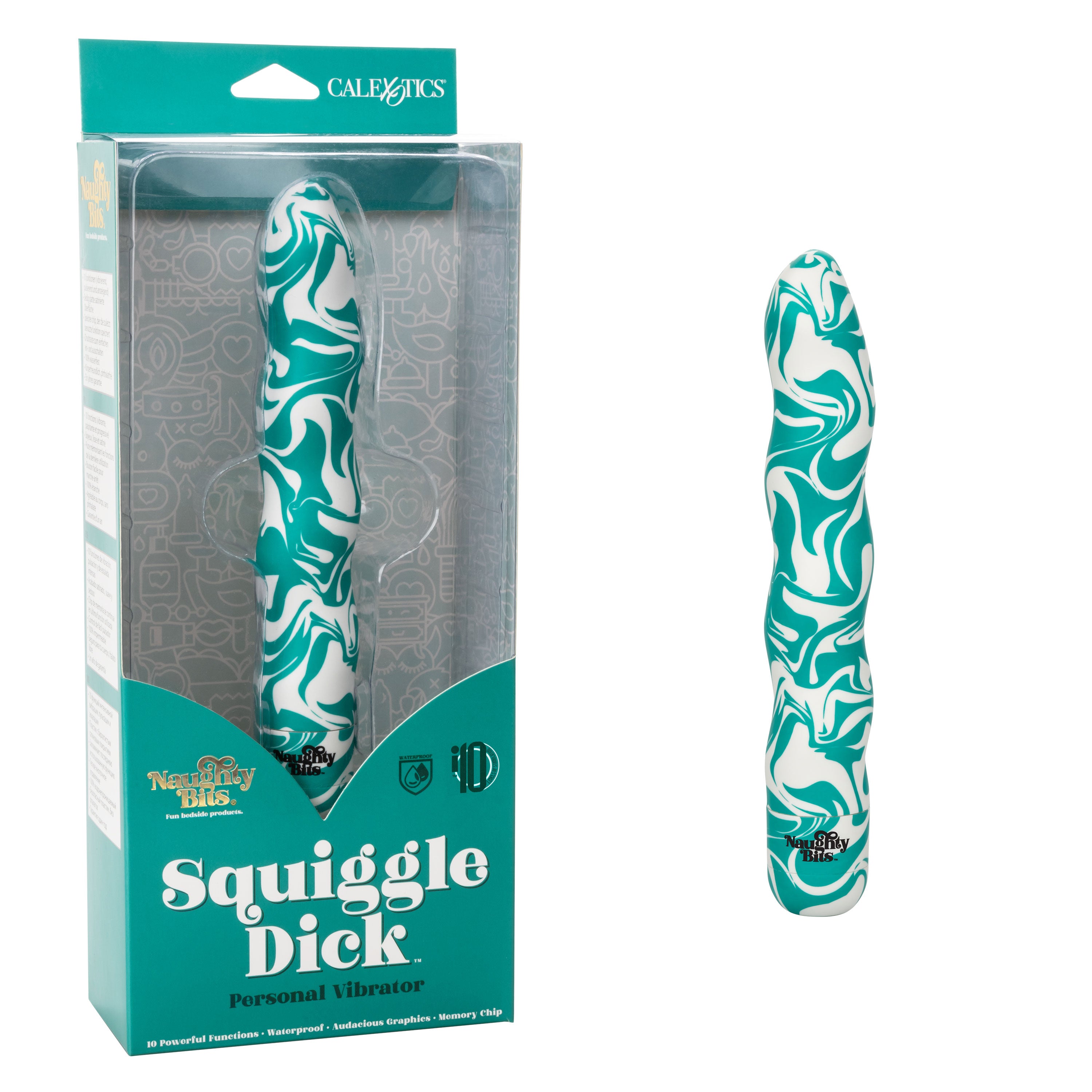 Naughty Bits Squiggle Dick Personal Vibrator With Curvy Design Vibrators