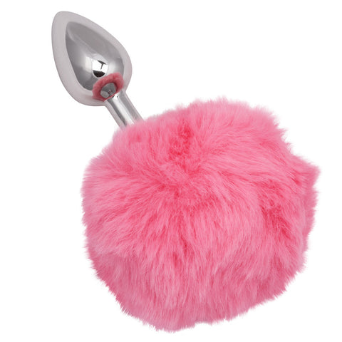 Running Wild Pink Bunny Tail Anal Plug with Metallic Probe Tails