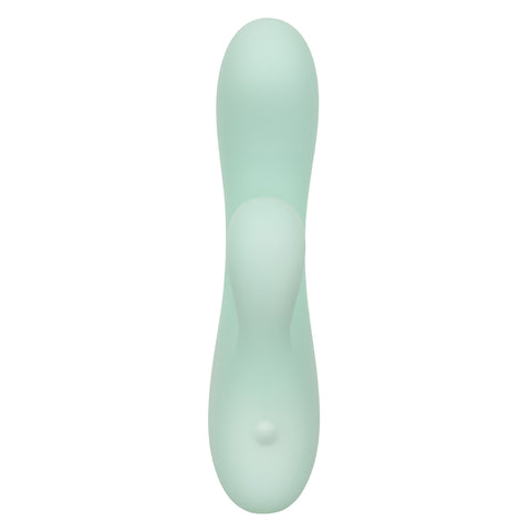 Pacifica Fiji Dual Stimulator in Mint Green with 10 Vibration Functions, Liquid Silicone, USB Rechargeable, Waterproof IPX7, 7.5 Inches VIBRATORS-RABBIT
