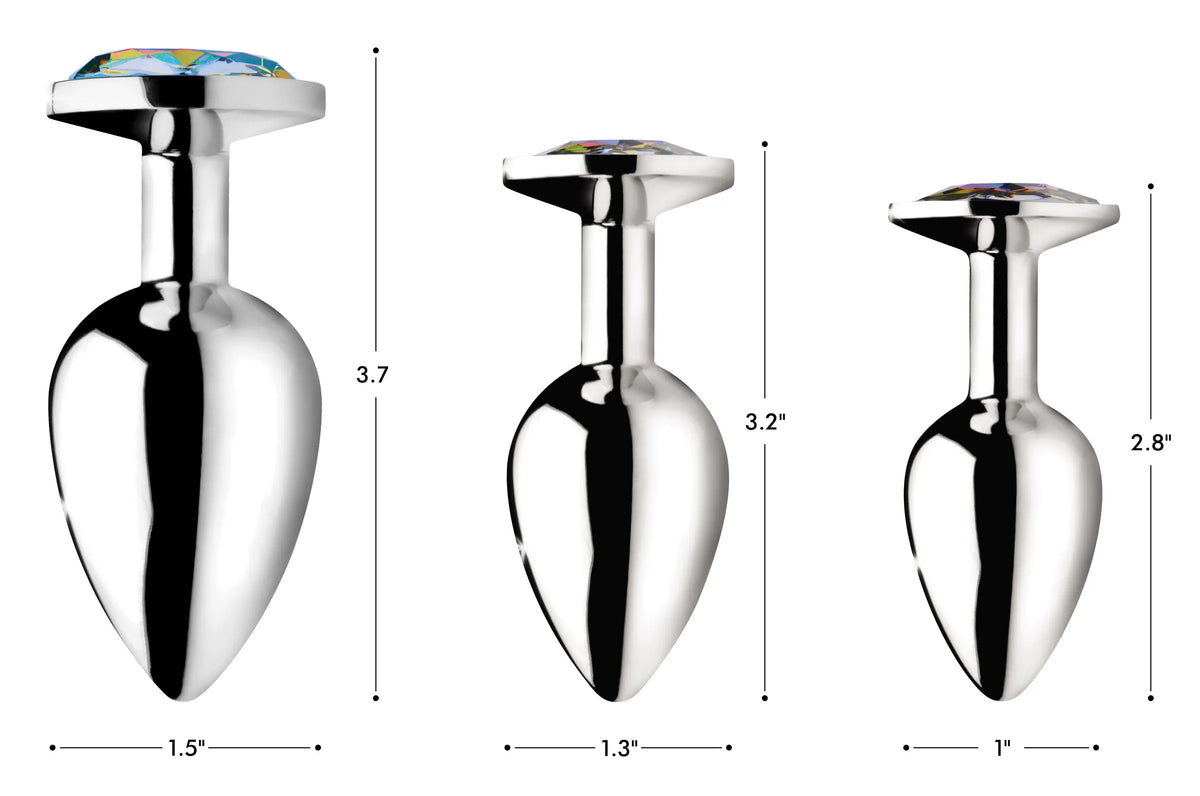 Rainbow Prism Gem 3.2 Inch Medium Butt Plug > Anal Range > Jewel Butt Plugs