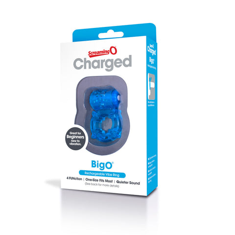 Charged Big O Blue Stretchy Cock Ring for Enhanced Pleasure Cock Rings Vibrating