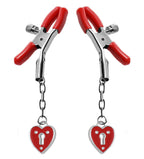 Charmed Heart Padlock Nipple Clamps with Adjustable Screw Grip > Sex Toys > Nipple Clamps