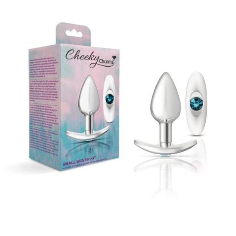 Cheeky Charms Silver Anchor Butt Plug with Clear and Pink Jewel (2.57 inch) > Anal Range > Jewel Butt Plugs