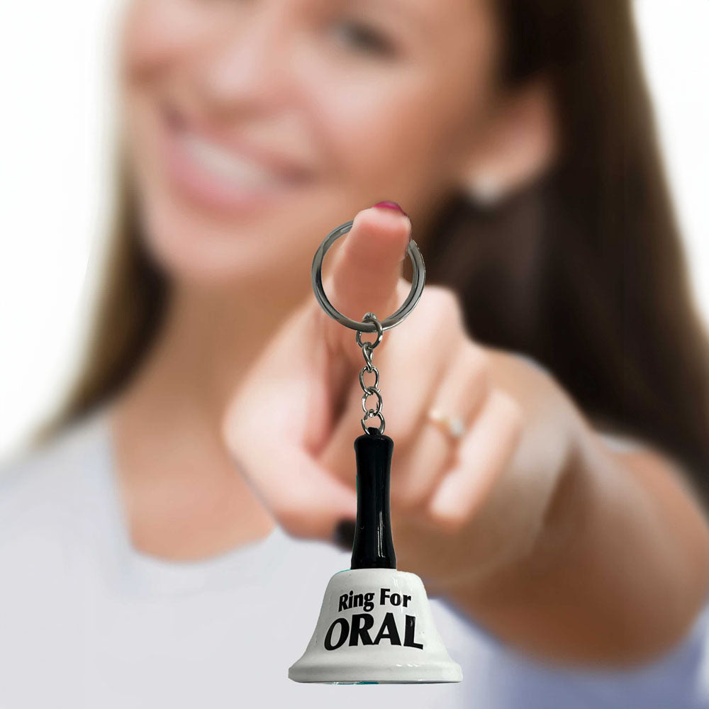 Cheeky Ring for Oral Fun Metal Bell Novelty Keychain with Bold Message > Novelties > Gag Gifts