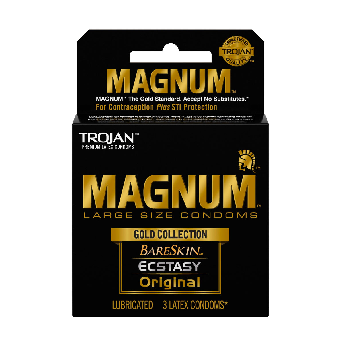 Trojan Magnum Large Size Gold Collection Condoms - 3 Pack Default Title > Essentials > Condoms