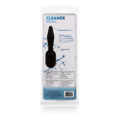 Cleaner Douche Missile Black PVC Single Part Anal Douche Bulb 6 Inch Douches