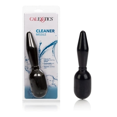 Cleaner Douche Missile Black PVC Single Part Anal Douche Bulb 6 Inch Douches