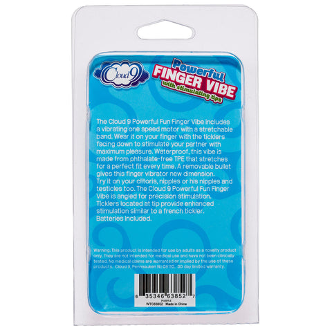 Cloud 9 Purple Finger Vibrator With Stimulating Tickler Tips Finger Stimulator