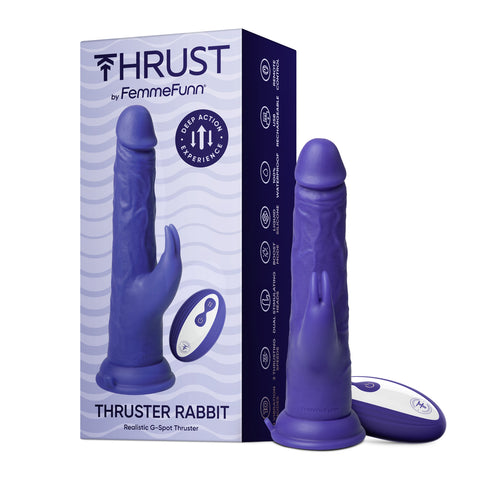 Femme Funn Thruster Rabbit Vibrator in Realistic Brown Silicone Dongs Realistic