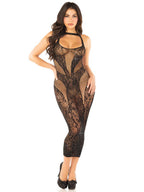 Seamless Rhinestone Lace Net Bodycon Dress One Size Black Black One Size > Clothes > Dresses and Chemises