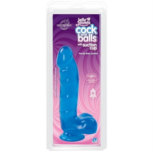 Cock And Balls With Suction Cup Sapphire Blue DONGS