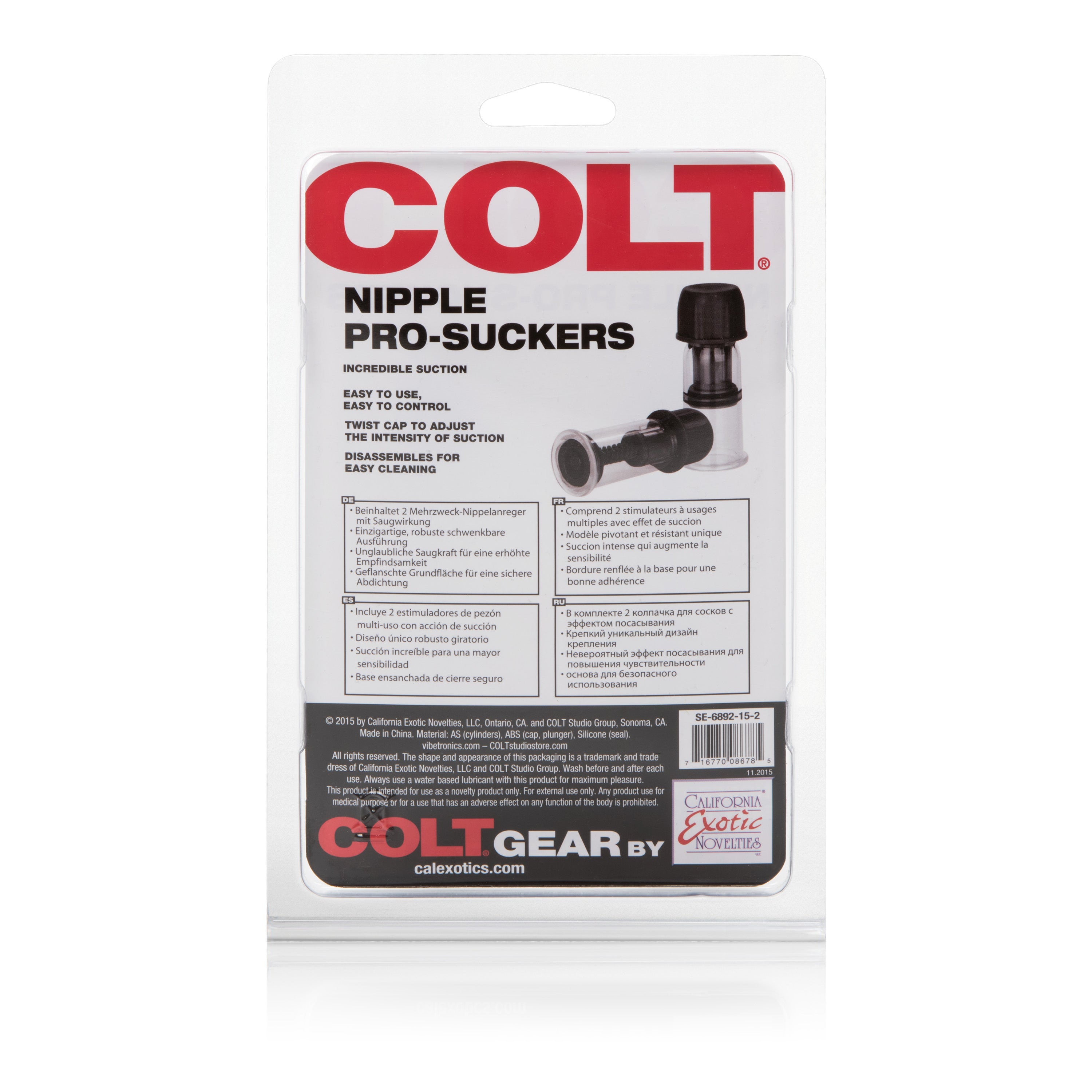 Colt Nipple Pro-Suckers Adjustable Black Pleasure Devices Nipple Suckers
