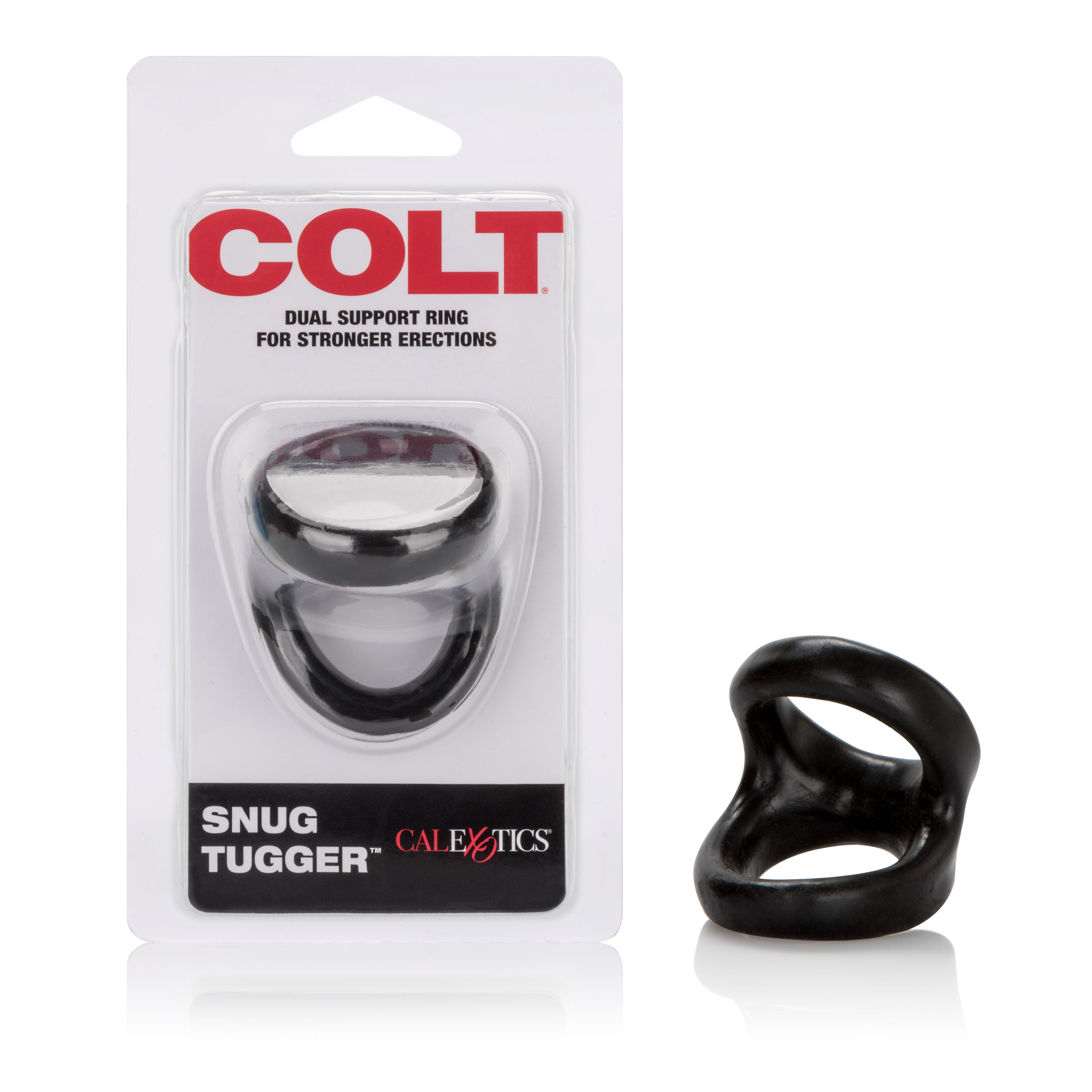 Colt Snug Tugger Black Double Cock Ring with Scrotum Support COCK RINGS Sling
