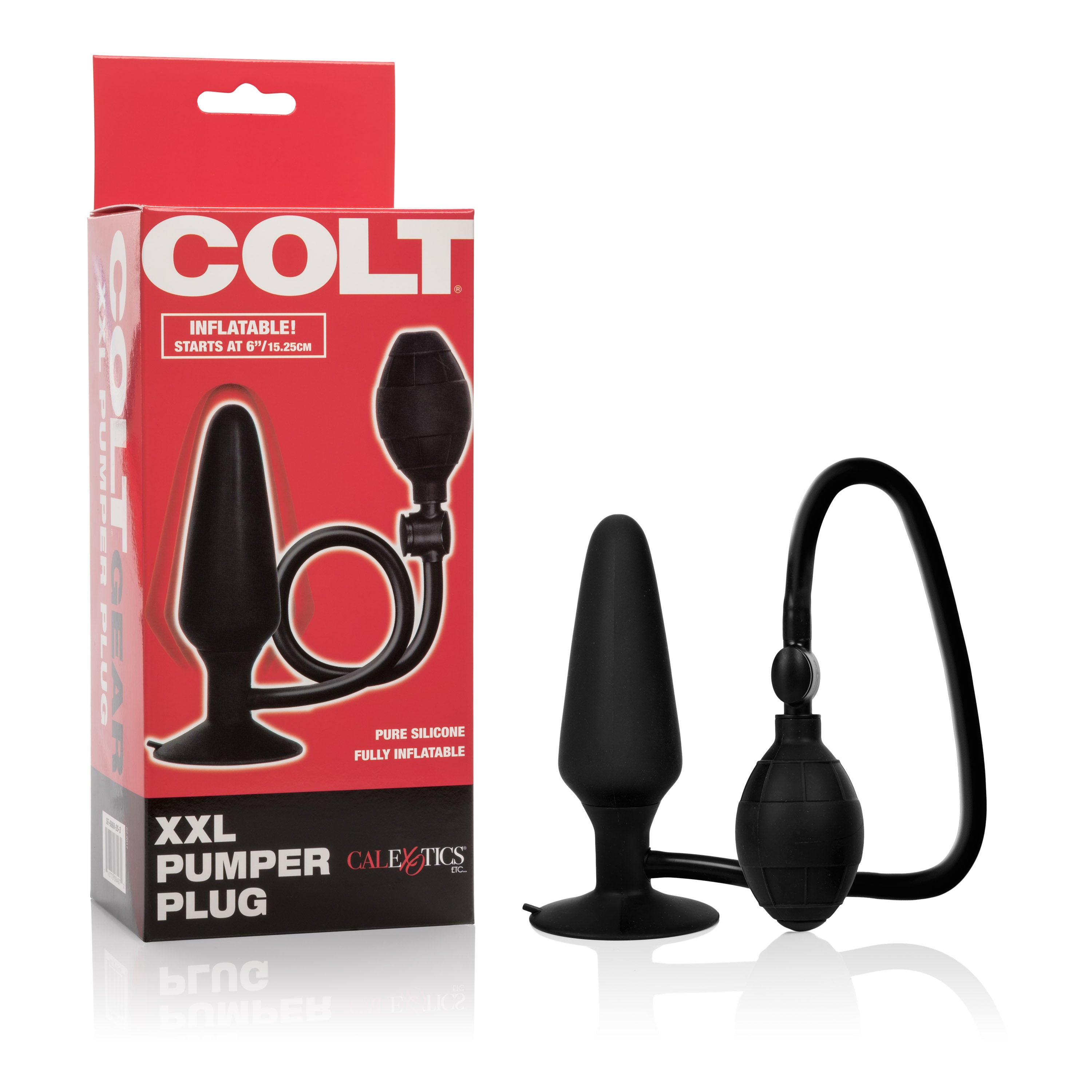Colt XXL Pumper Plug Black Silicone Inflatable Anal Plug with Squeeze Bulb and Quick Release Valve > Anal Range > Anal Inflatables