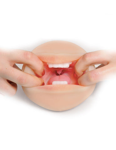 Compact Deep Throat Mouth Masturbator with Realistic Feel Strokers - Manual